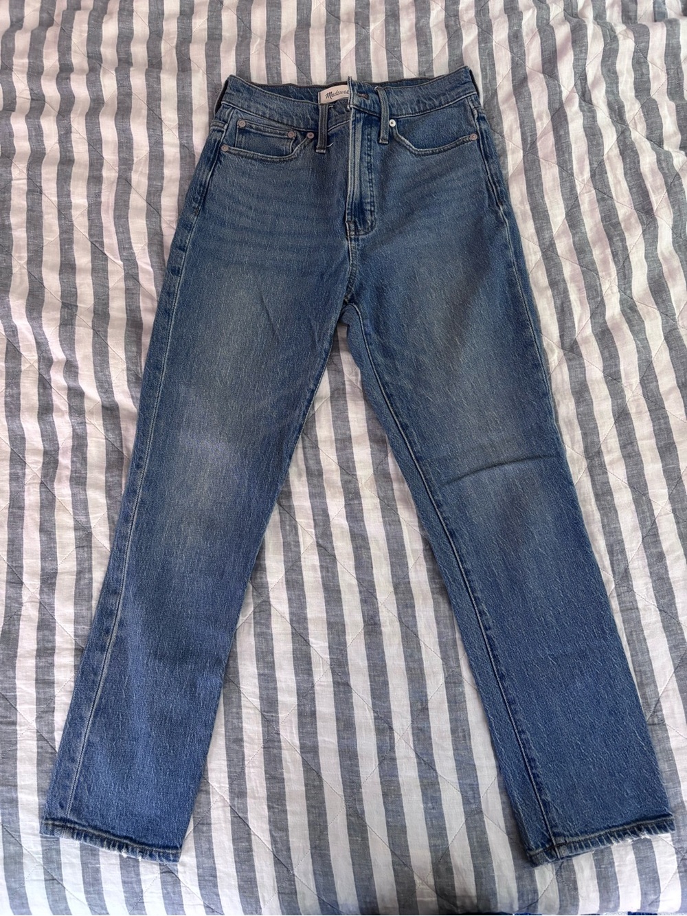Madewell Women's Dark Blue Straight-Leg Jeans